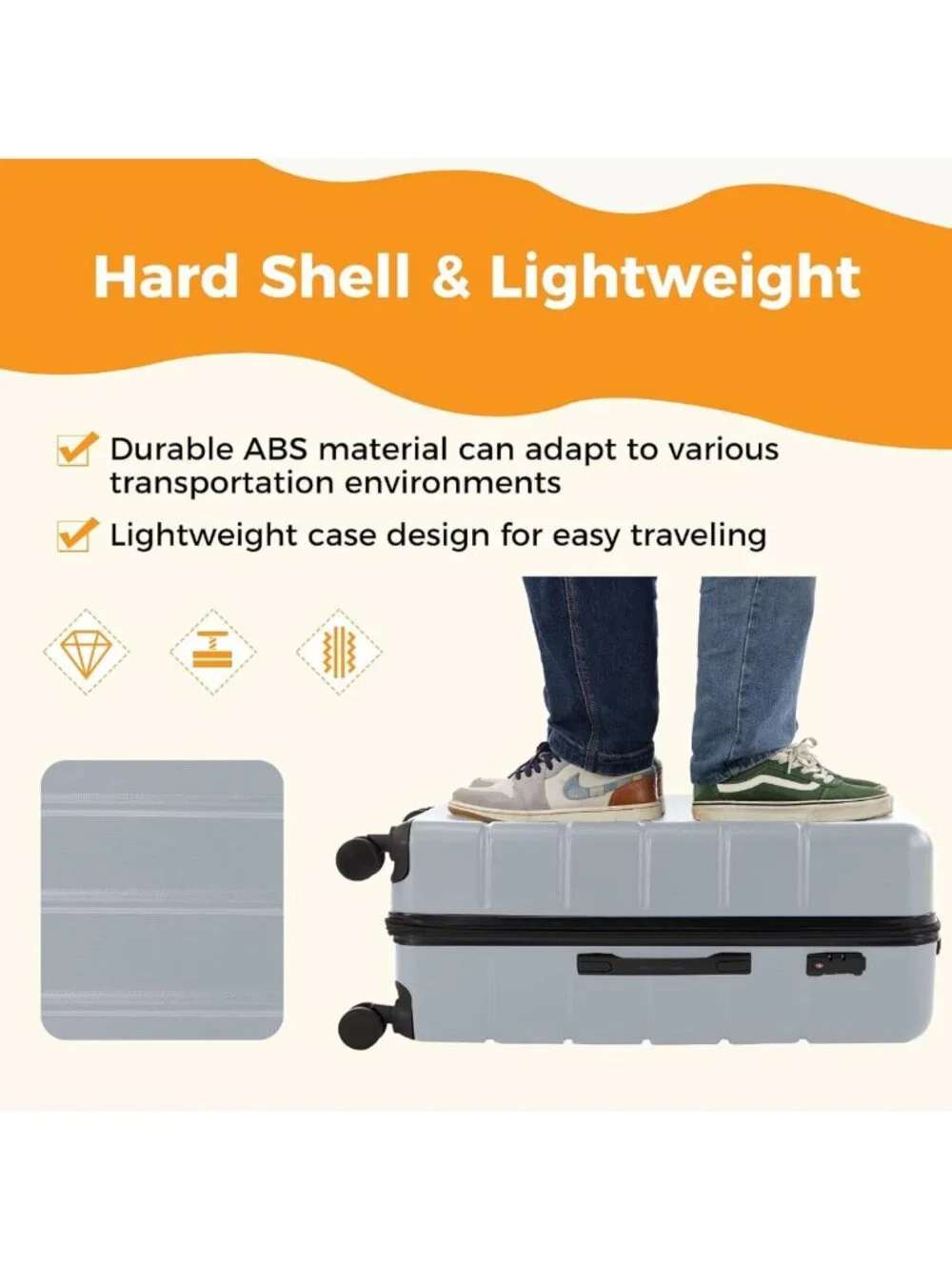 Expandable 24-Inch Checked Luggage with Spinner Wheels - Travel Suitcase